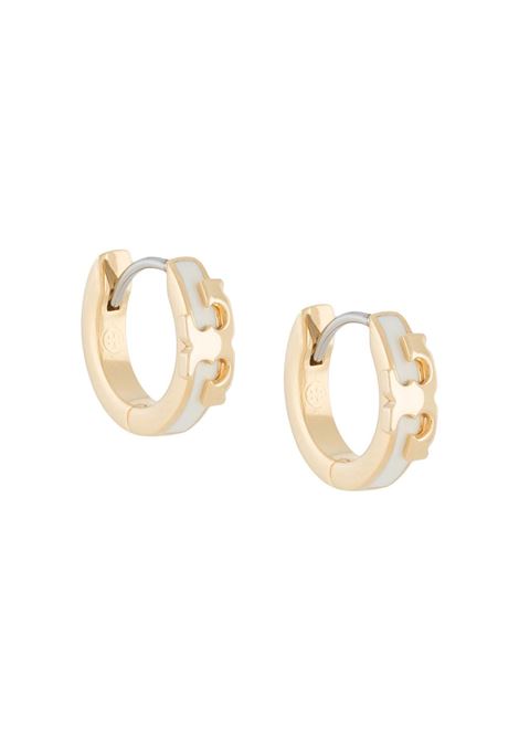 Gold-tone T-plaque hoop earrings - women  TORY BURCH | 64930110